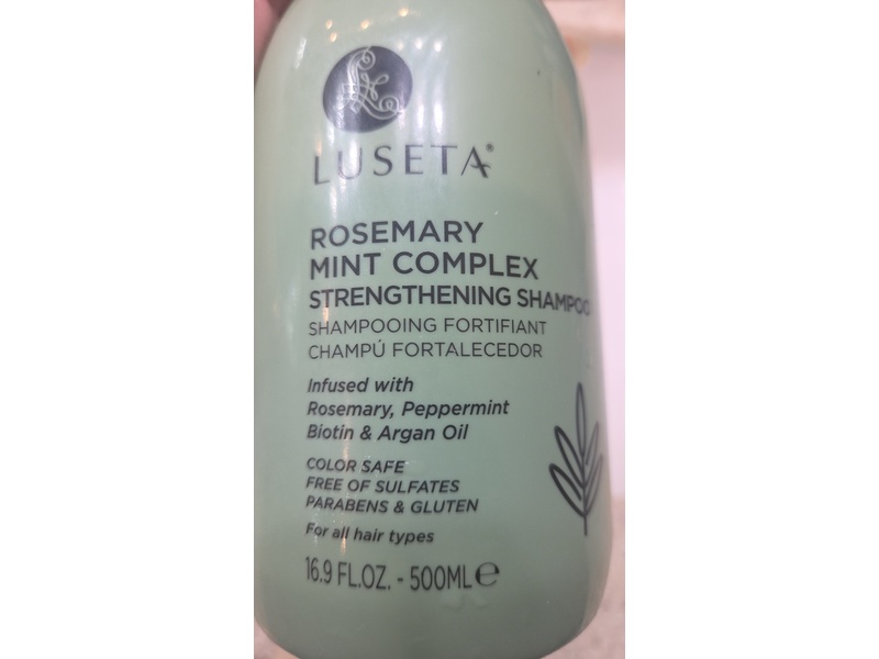 Luseta Rosemary Mint Complex Strengthening Shampoo, Rosemary, Peppermint, Biotin & Argan Oil, 16.9 fl oz/500 mL