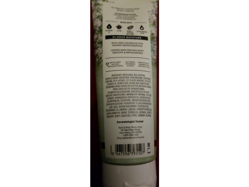 Bath & Body Works Body Cream, White Jasmine, 8 oz/226 g
