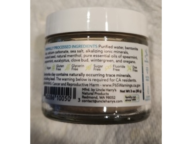 Uncle Harry's Alkalizing Mineral Toothpaste, Mild Mint, 3 oz/85 g