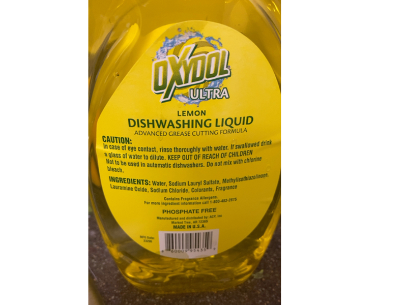 Oxydol Ultra Dishwashing Liquid, Lemon, 30 fl oz/887 mL