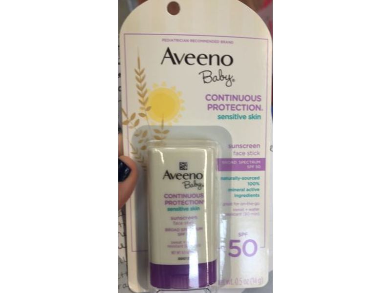 Aveeno Baby Continuous Protection Sensitive Skin Sunscreen Stick, SPF 50, 0.5/14 g