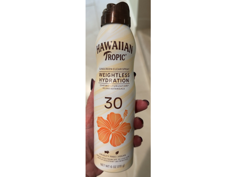 Hawaiian Tropic Weightless Hydration Clear Spray, SPF 30, 6 oz/170 g