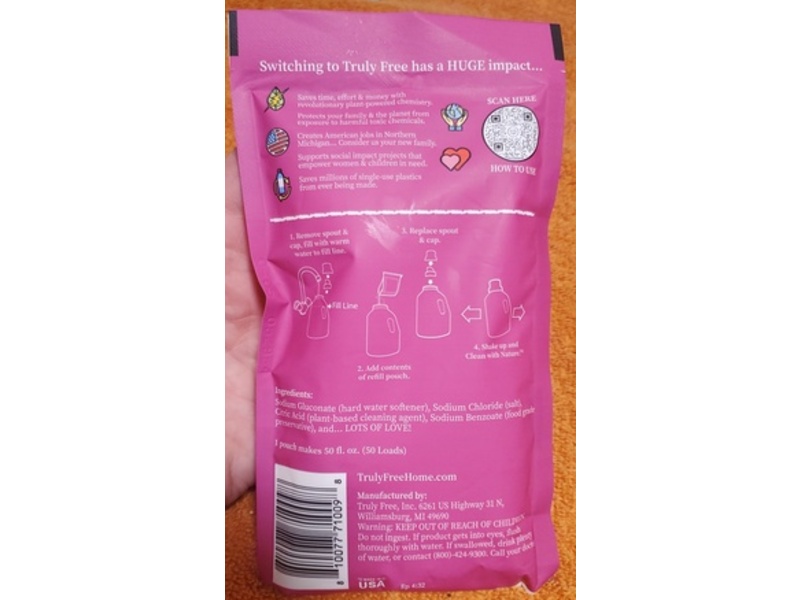 Truly Free Softening Rinse Refill, Unscented, 50 Loads, 2.7 oz