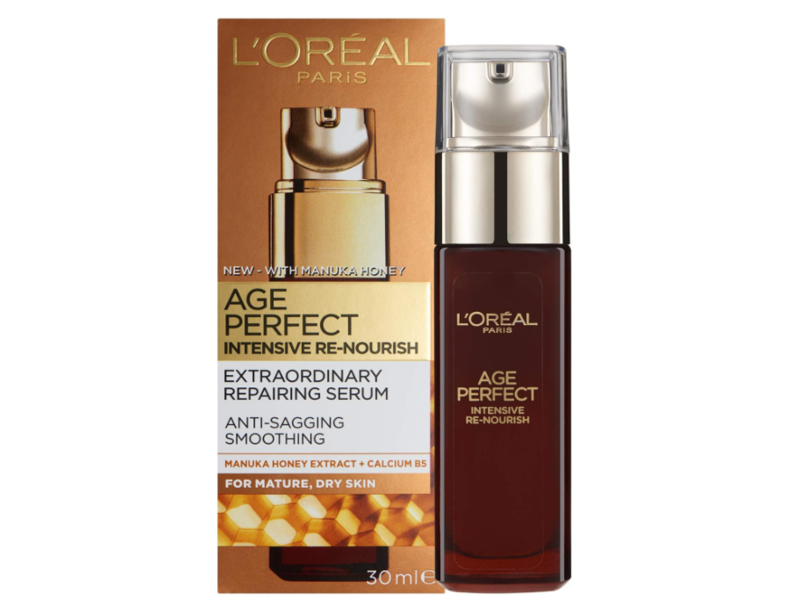 L'Oreal Paris Age Perfect Intensive Re-Nourish Extraordinary Repairing Serum, Manuka Honey Extract + Calcium B5, 30 mL