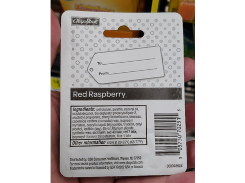 Chapstick Lip Balm, Red Raspberry, 0.15 oz/4 g