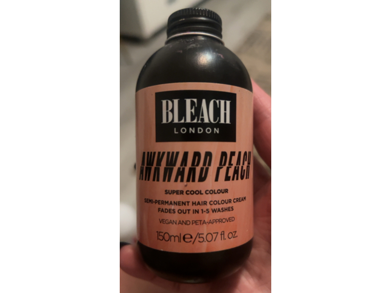 Bleach London Semi-Permanent Hair Colour Cream, Awkward Peach, 5.07 fl oz/150 mL