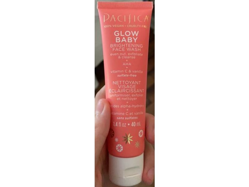Pacifica Glow Baby Brightening Face Wash, Sulfate Free, 1.4 fl oz/40 mL