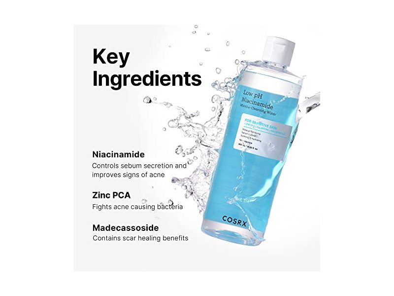 Cosrx Low pH Niacinamide Micellar Cleansing Water, 13.52 fl oz/400mL