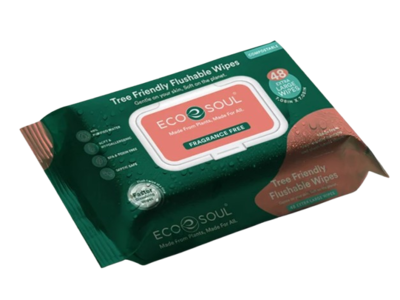 Eco Soul Tree Friendly Flushable Wipes, Aloe Fresh, 48 Wipes
