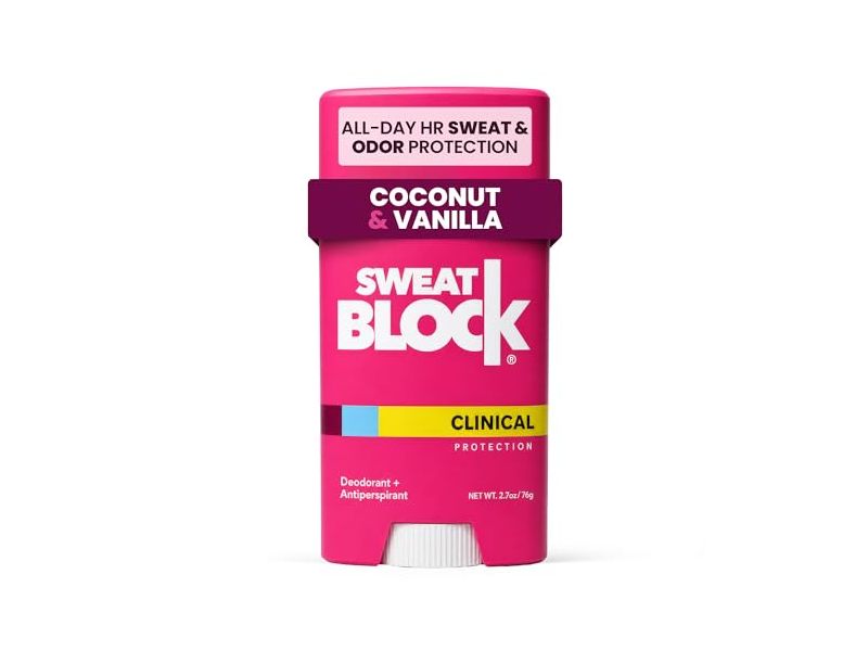 Sweatblock Clinical Protection Deodorant & Antiperspirant, Coconut & Vanilla, 2.7 oz/76 g