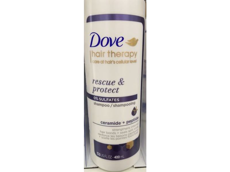 Dove Hair Therapy Shampoo Hair Shampoo, Rescue & Protect,13.5 fl oz/400 mL