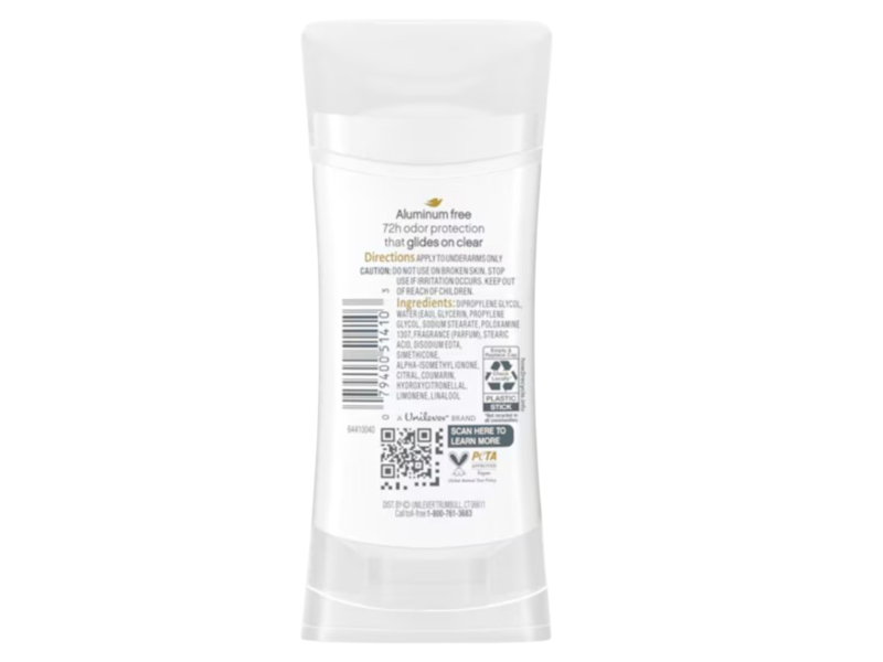 Dove Deodorant Stick, Dragon Fruit & Coconut Cream, 2.6 oz/74 g