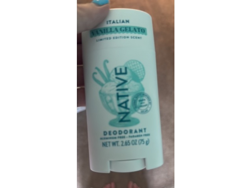 Native Deodorant, Italian Vanilla Gelato, 2.65 oz/75 g