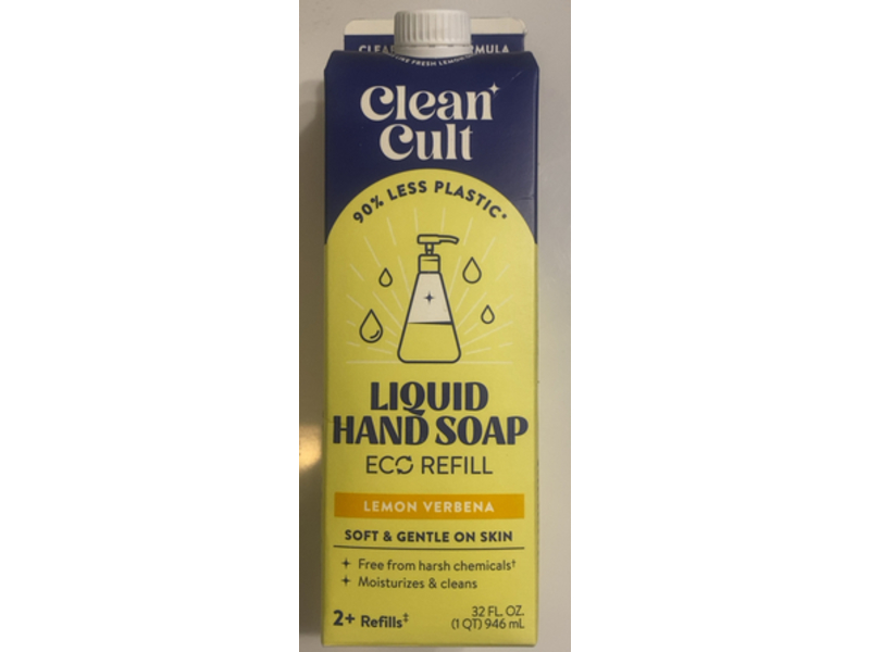 Clean cult Liquid Hand Soap Refill, Lemon Verbena, 32 fl oz/946 mL