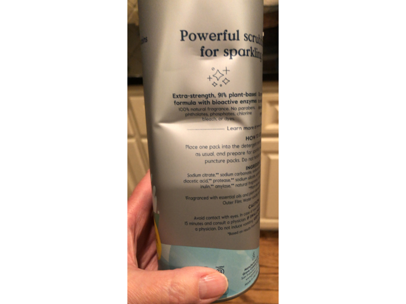 Grove Co. Pure Power Dishwasher Detergent Packs, Lemon & Eucalyptus, 9.5 oz/270 g, 18 Packs