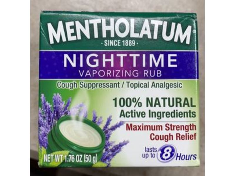 Mentholatum Nighttime Vaporizing Rub, 1.76 oz/50 g