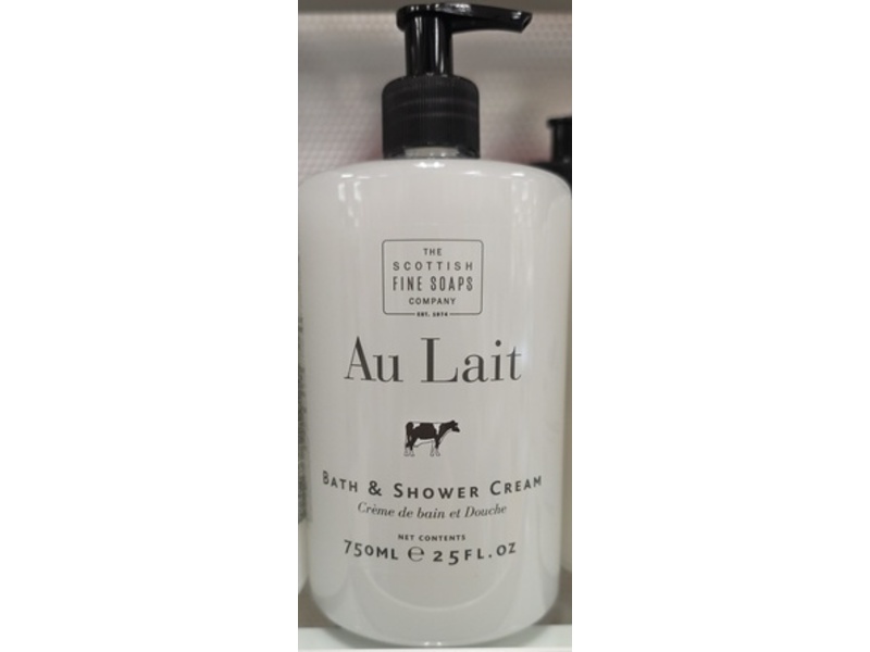 The Scottish Fine Soaps Company Au Lait Bath & Shower Cream, 25 fl oz/750 mL