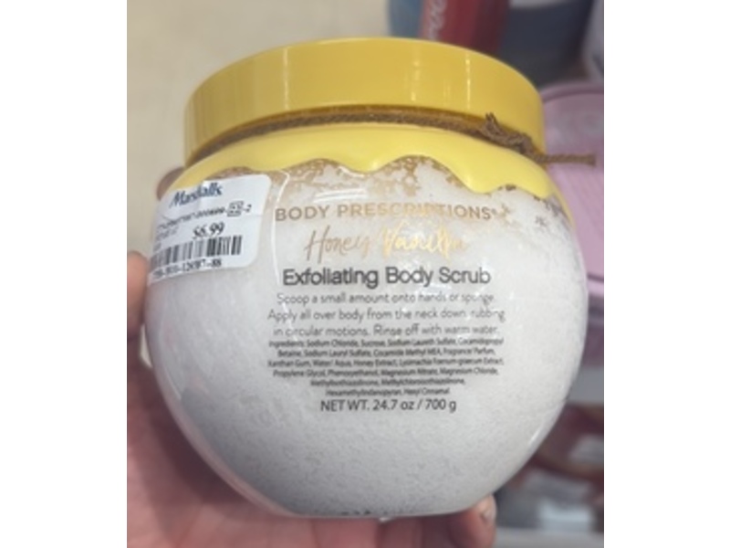 Body Prescriptions Exfoliating Body Scrub, Honey Vanilla, 24.7 oz/700 g