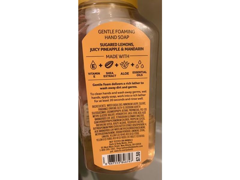 Bath and Body Works White Barn Gentle Foaming Hand Soap, Sun-Washed Citrus, 8.75 fl oz/259 mL