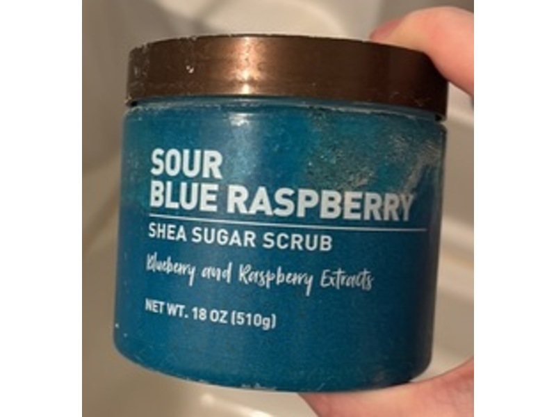 Equate Sour Blue Raspberry Shea Sugar Scrub, Blueberry & Raspberry Extracts, 18 oz/510 g