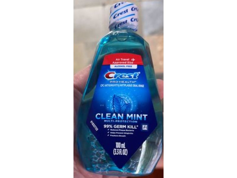 Crest Pro Health Antiplaque Oral Rinse, Clean Mint, 3.3 fl oz/100 mL