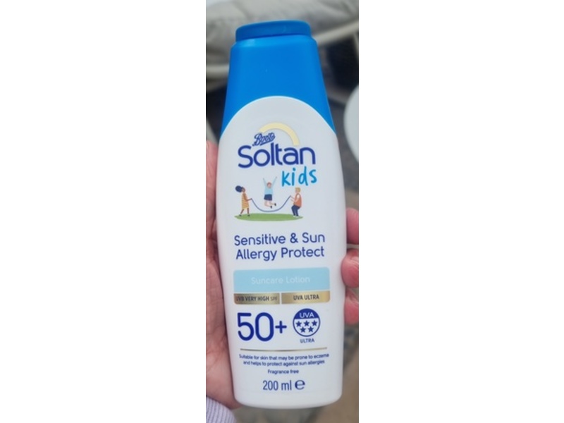 Boots Soltan Kids Sensitive & Sun Allergy Protect Suncare Lotion, SPF 50+, 200 mL