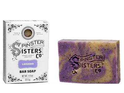Spinster Sisters Co Bar Soap, Lavender, 4.5 oz/127.5 g