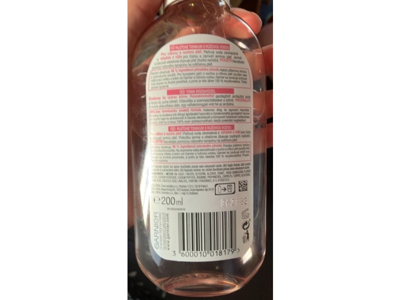 Garnier Tonifying & Soothing Rose Toner, 200 mL