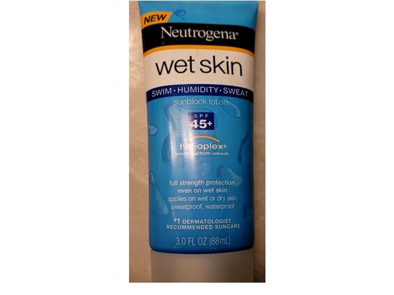 Neutrogena Wet Skin Sunblock Lotion, SPF 45+, 3.0 fl oz/88 mL