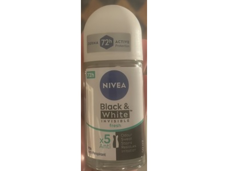 Nivea Black & White Invisible Anti-Perspirant, Fresh, 50 mL
