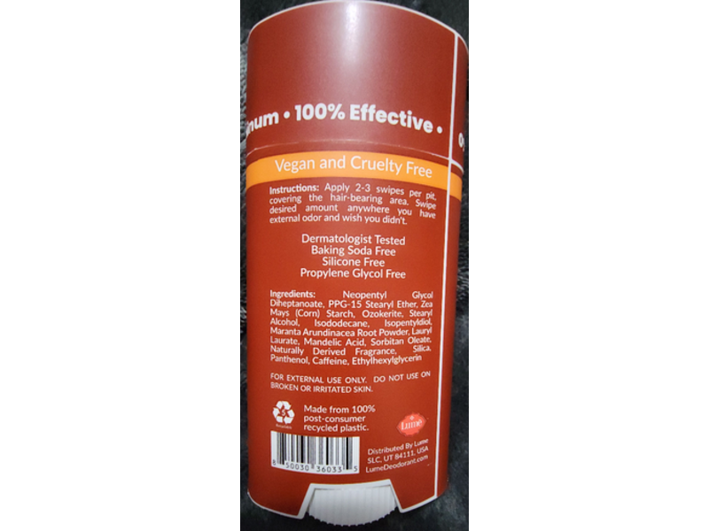 Lume Solid Stick Deodorant, Sandalwood Citrus, 2.6 oz/75 g