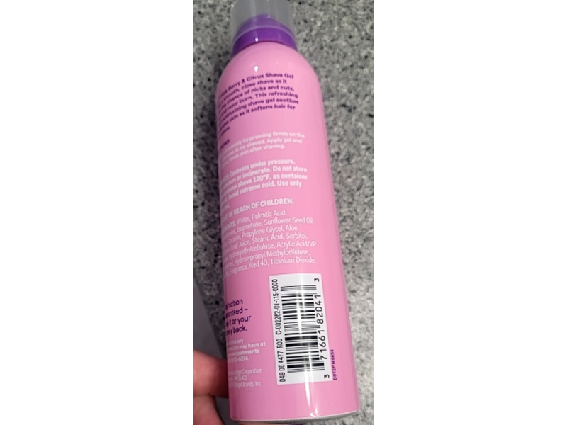 Up & Up Sensitive Skin Shave Gel, Pink Berry & Citrus, 7 oz/198.4 g