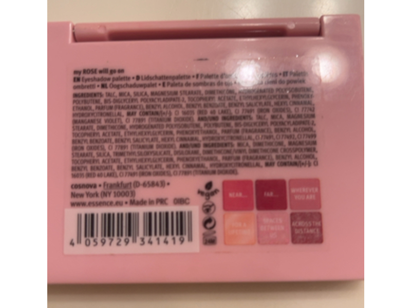 Essence Eyeshadow Palette, My Rose Will Go On, 0.15 oz/4.5 g