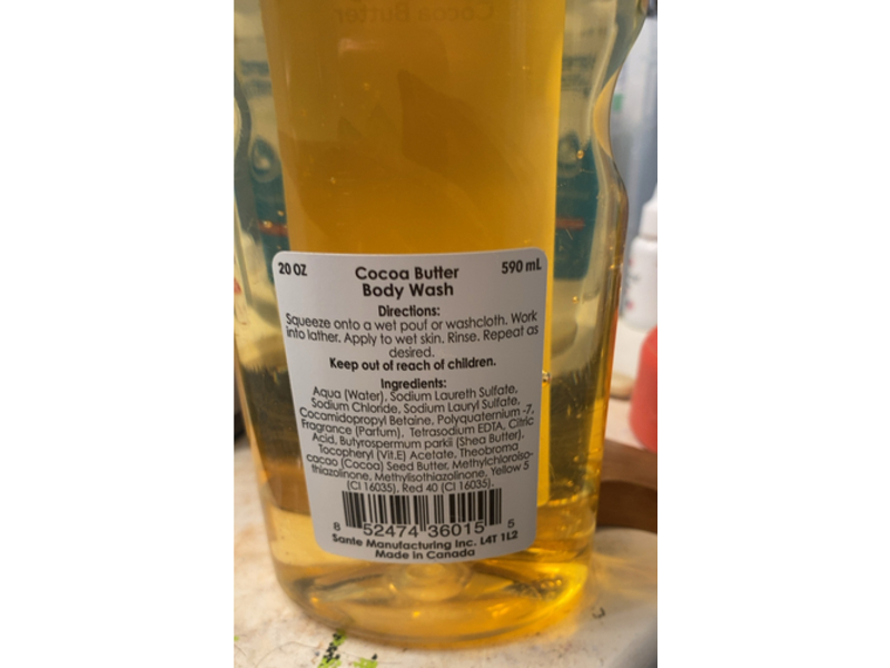 Spa Soap Nourishing Cocoa Butter Body Wash, 20 fl oz/590 mL, Pack Of 2