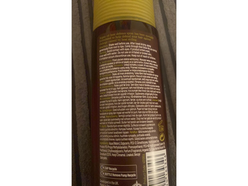 Xpel Marketing Ltd Argan Oil Heat Defence Leave In Spray With Morocean Argan Oil Extract, 5 fl oz/150 mL