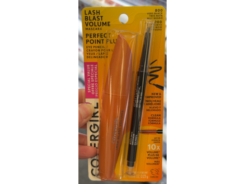 CoverGirl Lash Blast Volume Mascara & Perfect Point Plus Eye Pencil, 800 Very Black & 200 Black Onyx, 0.44 fl oz/13.1 mL