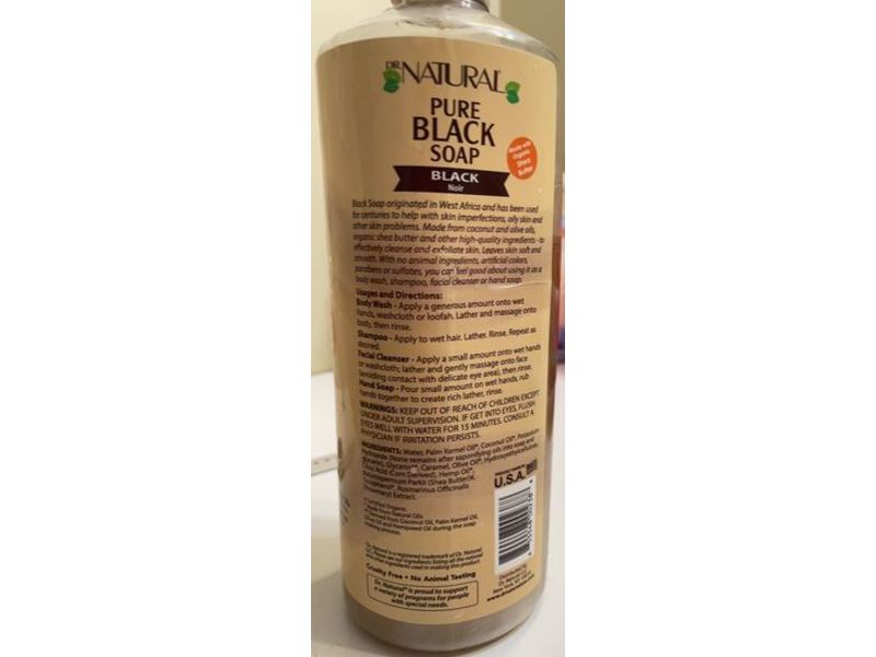 Dr. Natural Pure Black Soap, Black Noir, 32 fl oz/944 mL