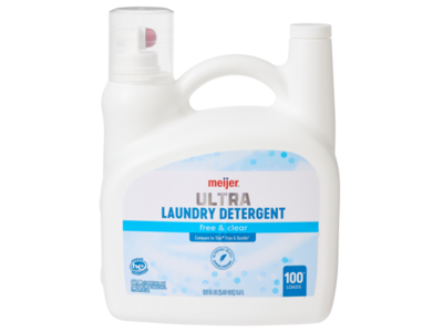 Meijer Ultra Laundry Detergent, Free & Clear, 132 fl oz/3.9 L, 100 Loads