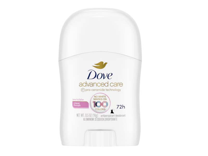Dove Invisible Solid Antiperspirant Deodorant, Clear Finish, 0.5 oz/14 g