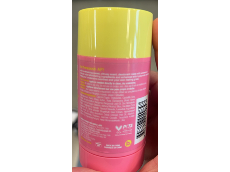 B. Fresh Fressssh AF! Deodorant, Grapefruity Good, 2.64 oz/75 g