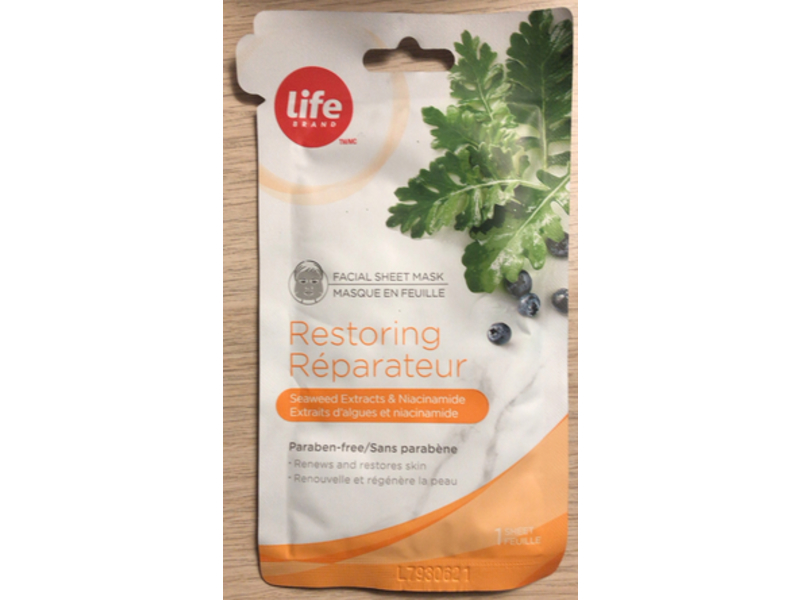 Life Brand Restoring Facial Sheet Mask, 1 Count
