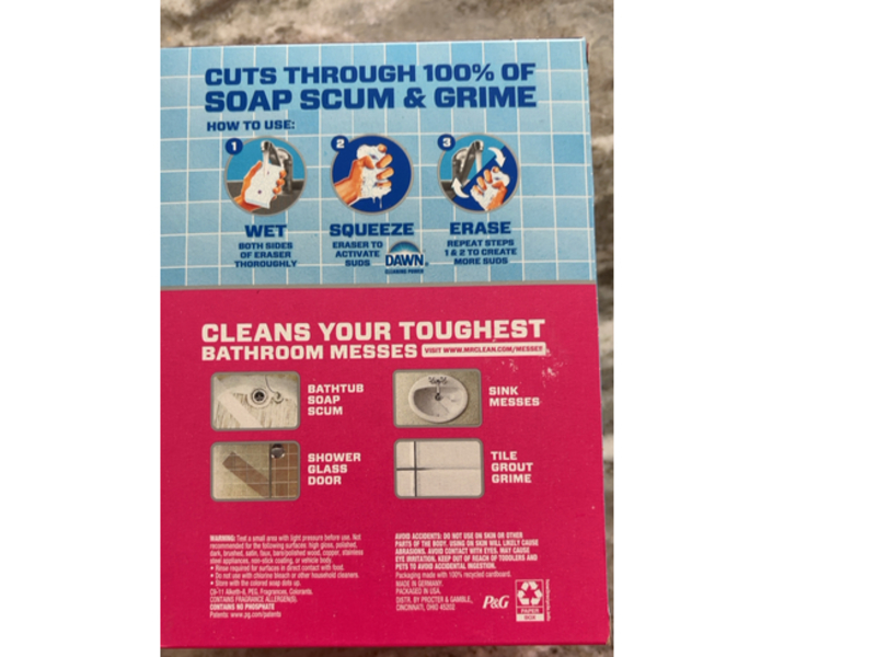 Mr. Clean Magic Eraser 2 In 1 Bathroom Built In Cleaner Pads, Lavender, 11 Count