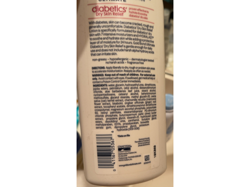 Gold Bond Ultimate Hydrating Lotion, Diabetics Dry Skin Relief, 18 oz/ 510 g