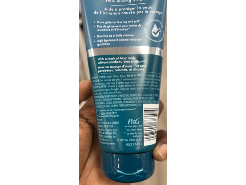 Gillette Intimate 2 In 1 Pubic Shave Cream + Cleanser, 6 fl oz/177 mL