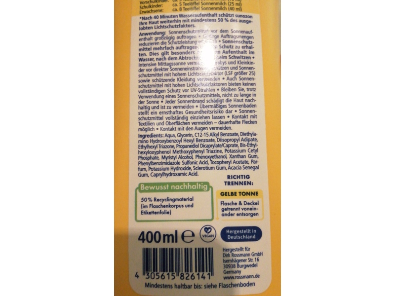 Rossmann Classic Sun Milk, SPF 50, 400 mL