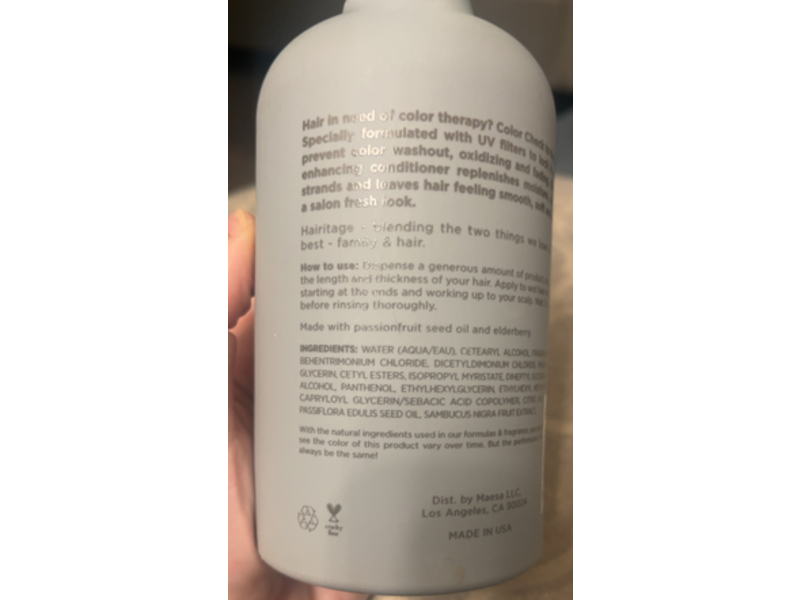 Hairitage Color Check Color Care conditioner, 13 fl oz/384 mL