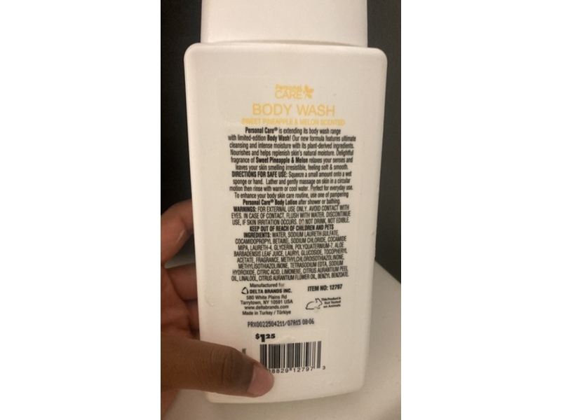 Personal Care Body Wash, Sweet Pineapple & Lemon, 15 fl oz/444 mL