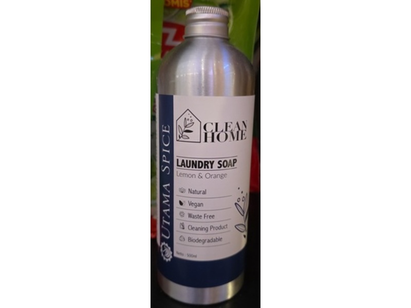 Utama Spice Clean Home Laundry Soap, Lemon & Orange, 500 mL