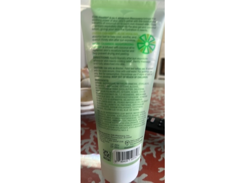 CVS Health 2-In-1 Aftersun Recovery Moisturizing Gel & Lotion, Aloevera + Coconut, 7.05 fl oz/200 mL