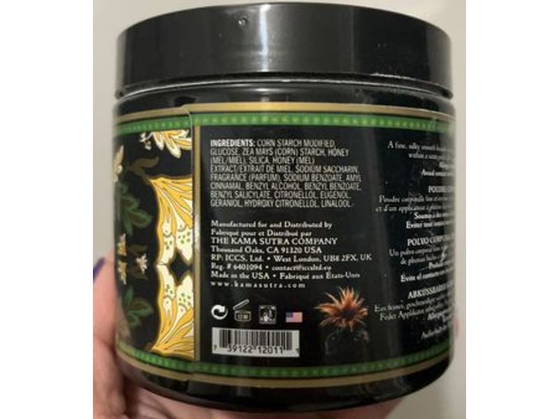 Kama Sutra Honey Dust Kissable Body Powder, Sweet Honeysuckle, 6 oz/170 g